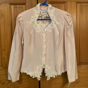 NWT Jeffrey & Dara Vintage 80s Skirt Set Formal Pink White Size 9/10